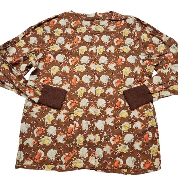 Nurse Scrub Cotton Crest Nurse Scrub Top Jacket Fall Kitty Cat Size XS - Picture 4 of 8